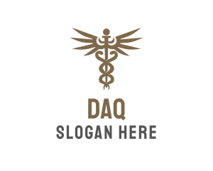 Laboratory - Caduceus Staff Medicine logo design