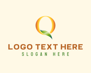 Green House - Organic Leaf Letter Q logo design