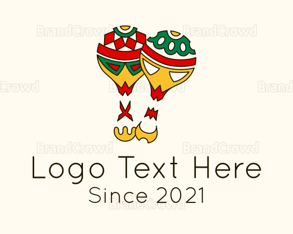 Festive Mexican Maracas Logo