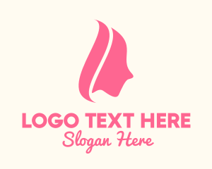 Beautiful - Pink Woman Cosmetics logo design