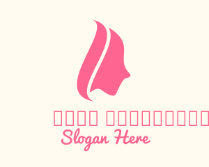 Pink Hair - Pink Woman Cosmetics logo design