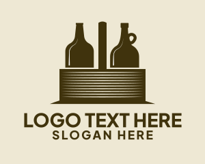 Alcoholic - Liquor Basket Carrier logo design