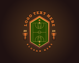 League - Basketball Championship Court logo design