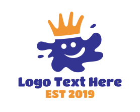 Queen - Smiling Happy Paint King logo design