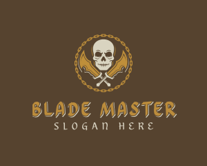 Skull Blade Weapon logo design