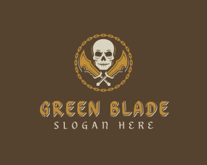 Skull Blade Weapon logo design