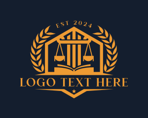 Court - Law Attorney Courthouse logo design