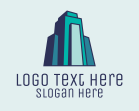 Young - Teal Modern Building logo design