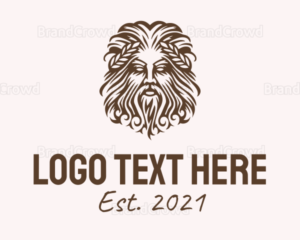 Greek God Silhouette Logo