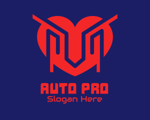 Esports - Futuristic Tech Heart logo design