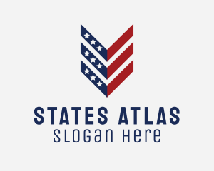 America Politics Flag Arrow  logo design