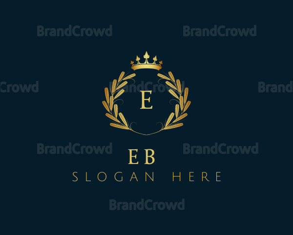 Luxury Crown Wreath Wheat Logo