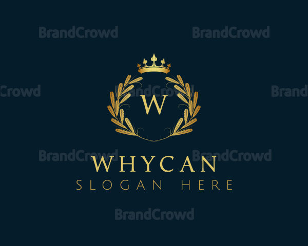 Luxury Crown Wreath Wheat Logo