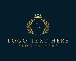 Interior Designer - Luxury Crown Wreath Wheat logo design