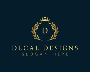 Luxury Crown Wreath Wheat logo design