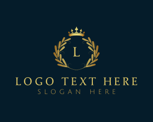 Fashion Designer - Luxury Crown Wreath Wheat logo design