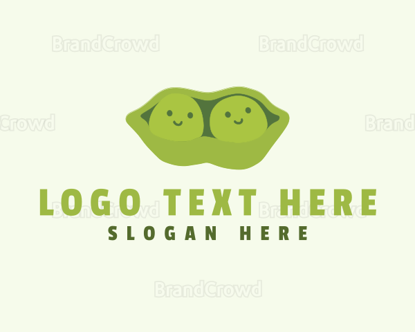 Cute Green Peas Logo