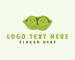 Vegetable - Cute Green Peas logo design