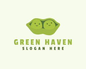 Cute Green Peas logo design