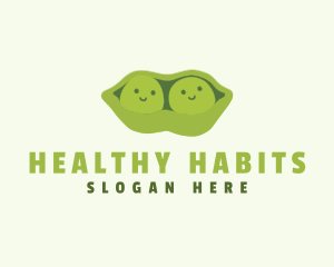 Cute Green Peas logo design