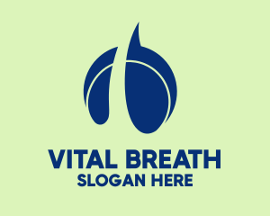 Lung - Blue Modern Lung Center logo design