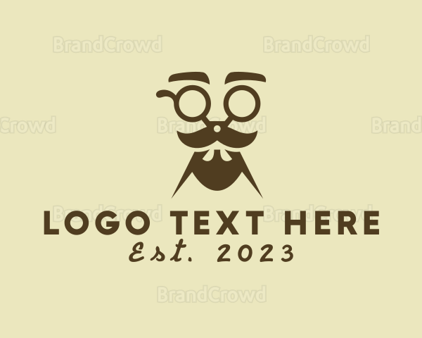 Mustache Beard Scissors Logo