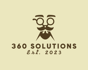 Mustache Beard Scissors logo design