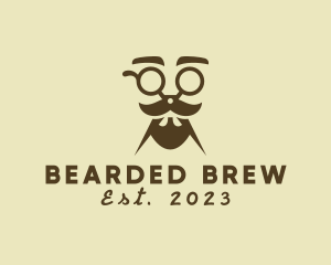 Mustache Beard Scissors logo design