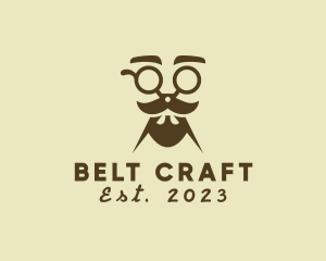 Mustache Beard Scissors logo design