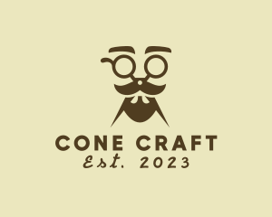 Mustache Beard Scissors logo design