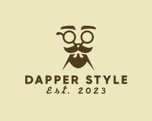 Dapper - Mustache Beard Scissors logo design