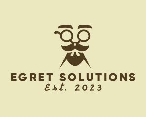 Mustache Beard Scissors logo design