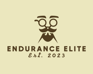 Mustache Beard Scissors logo design