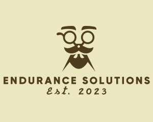 Mustache Beard Scissors logo design