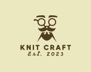 Mustache Beard Scissors logo design