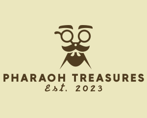 Mustache Beard Scissors logo design