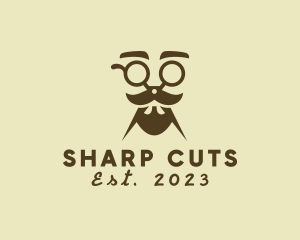 Scissors - Mustache Beard Scissors logo design