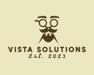 Mustache Beard Scissors logo design