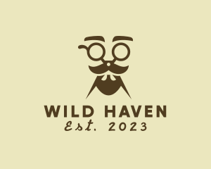 Mustache Beard Scissors logo design