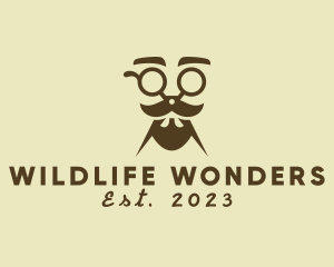 Mustache Beard Scissors logo design