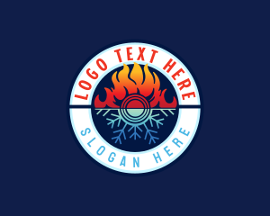 Temperature - Flame Snow Thermal logo design