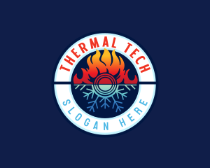 Flame Snow Thermal logo design