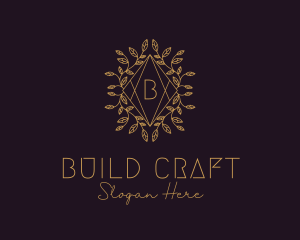 Luxury Leaves Decor Letter logo design