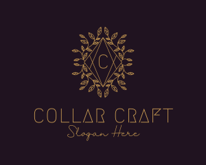 Luxury Leaves Decor Letter logo design