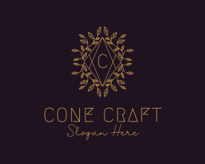 Luxury Leaves Decor Letter logo design