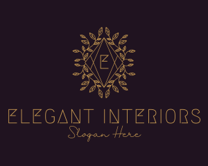 Luxury Leaves Decor Letter logo design