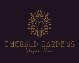 Luxury Leaves Decor Letter logo design