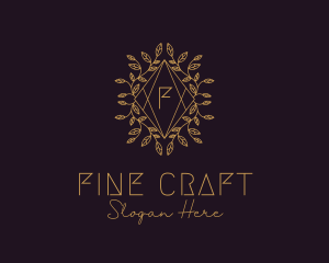 Luxury Leaves Decor Letter logo design