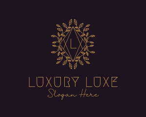 Luxury Leaves Decor Letter logo design