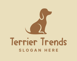 Terrier - Brown Puppy Dog logo design